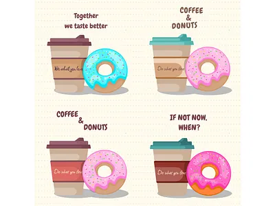 Coffe and donuts branding coffee coffee time donut graphic design illustration