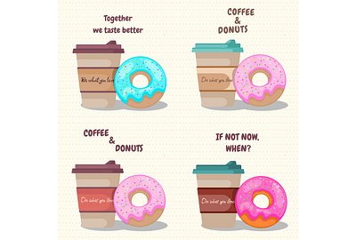 Coffe and donuts branding coffee coffee time donut graphic design illustration