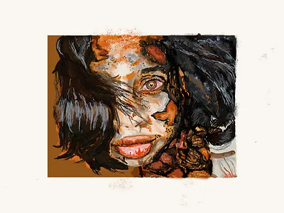 Zombie Self Portrait colorfull digital painting self portrait zombie