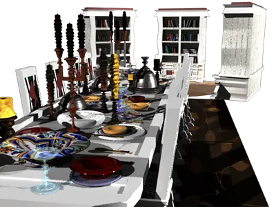 Dining Room Table Rich Kitchen 3d kitchen model rich