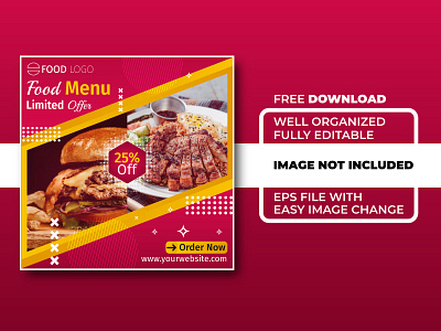 Free Food Menu Social Media Template food menu food template social media logo template