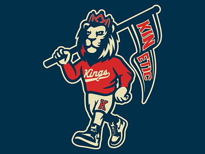Kinetic Lion Mascot graphic design illustration logo vector