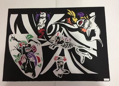 Dark Spiral Monsters black illustration monster paper