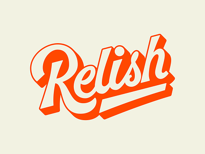 Relish Lettering brand brand identity branding coffee logo coffee shop custom logo custom type hand lettering handlettering hospitality lettering lettering logo logo logo design logo designer logo type logotype relish script script logo