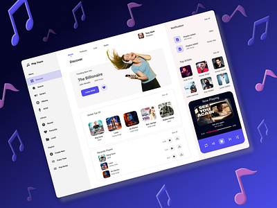 Music Dashboard 3d graphic design ui ux