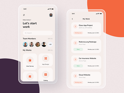 Project Management App Ui Design design home screen ios minimal app mobile ui modern app project project management app ui design ui ux