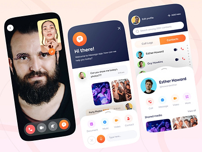 Messaging App UI app design app interaction call log calling design messaging mobile application ui ui design ux design
