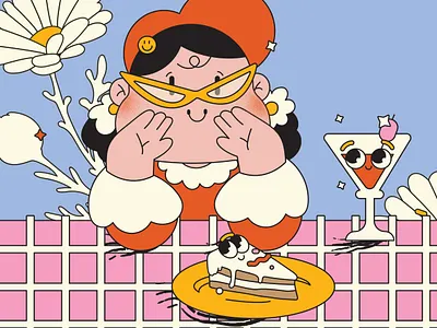 Treat yourself character character design characters design flat illustration illustraion vector illustration