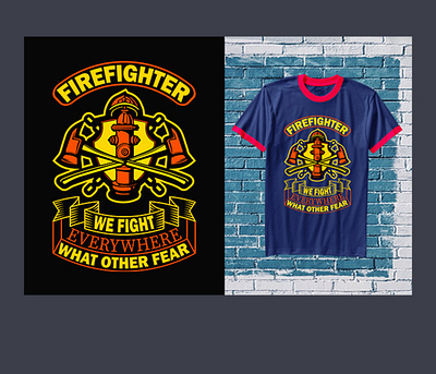 Awesome Firefighter T-Shirt Design branding civil defence creative defence design emergency fighter fire firefighter graphic design illustration logo minimal t shirt t shirt template tshirt unique vector