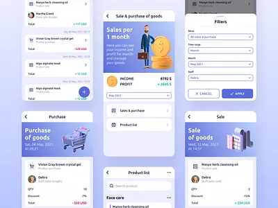 Repito App. Sale & Purchase of Goods 3d app design business clean crm app illustration inspiration interface mobile ui design ui ux
