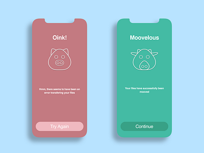 DailyUI #011 - Flash Message 011 animal app cow daily daily ui dailyui error flash message pig success ui