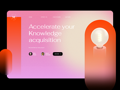M-bulb : Website header bulb dailyui elon mask glass gradient header hub knowledge m website