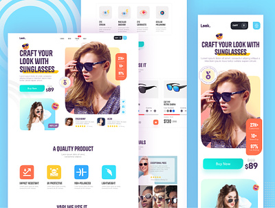 Sunglasses - Ecommerce Landing Page Design conversion cro design ecommerce funnel funnel design landing page sales page