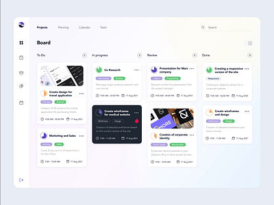 Board - Dashboard Design for Task Manager animation board clean dashboard dashboard design motion task manager ui ui design ux ux design web app web app design web application web design