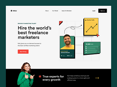 Freelance website landing page branding design flat colors freelance header landing page marketplace morket seo ui ui ux ui design uidesign uiux