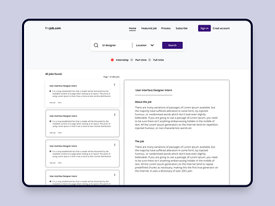 Job finding web application good ui ui uiux ux web web application webui