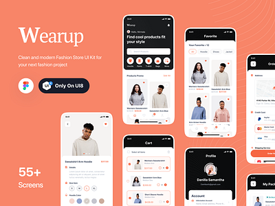 Wearup - eCommerce App Ui Kit app branding business cloth commerce design ecommerce fashion ios market mobile product ui ui8 uidesign uikit uniqlo ux uxdesign wear