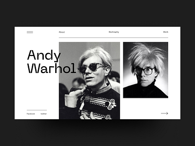 Andy Warhol branding design illustration landing logo minimalism typography ui ux web