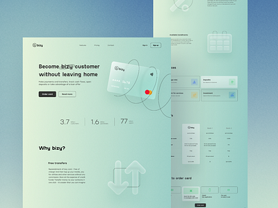 Bizy banking branding design illustration landing logo minimalism ui ux vector web