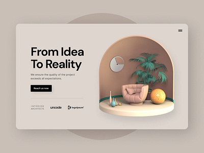 Interior Company Site - 3D concept 3d abstract concept interior landing landingpage ui visual