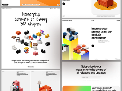 Isometrica 🧱 🖤 3d application constructor craftwork design illustration isometric landing ui web website