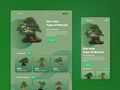 DailyUI Challenge No.12 bonzai dailyui design e commerce e commerce shop trees ui