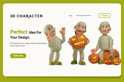 Little Funny Mummy 3D Character 3d 3d character art character character design character illustration development elements graphic graphic design graphic elements graphics graphics design illustration popular trending trendy web design web development website