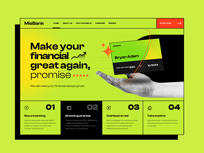 Banking Website Header bank banking desktop finance financial neon website website design