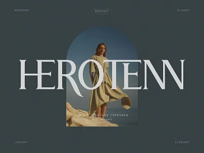 Herotenn - Stylish Ligature Serif display font invitation ligature logo font luxury font modern font sans serif serif social media typeface typography wedding font