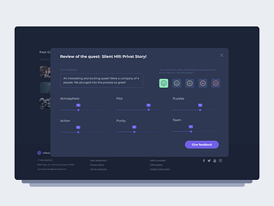 Review clean dark design desktop figma minimal modal night purple review review modal ui ui design user experience user interface ux ux design web web design website