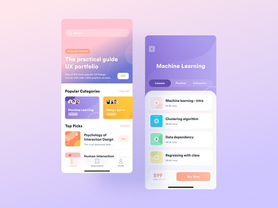 E-Learning Platform app apps branding class course design digital exploration illustration learn learning mobile app mobile apps study ui ux