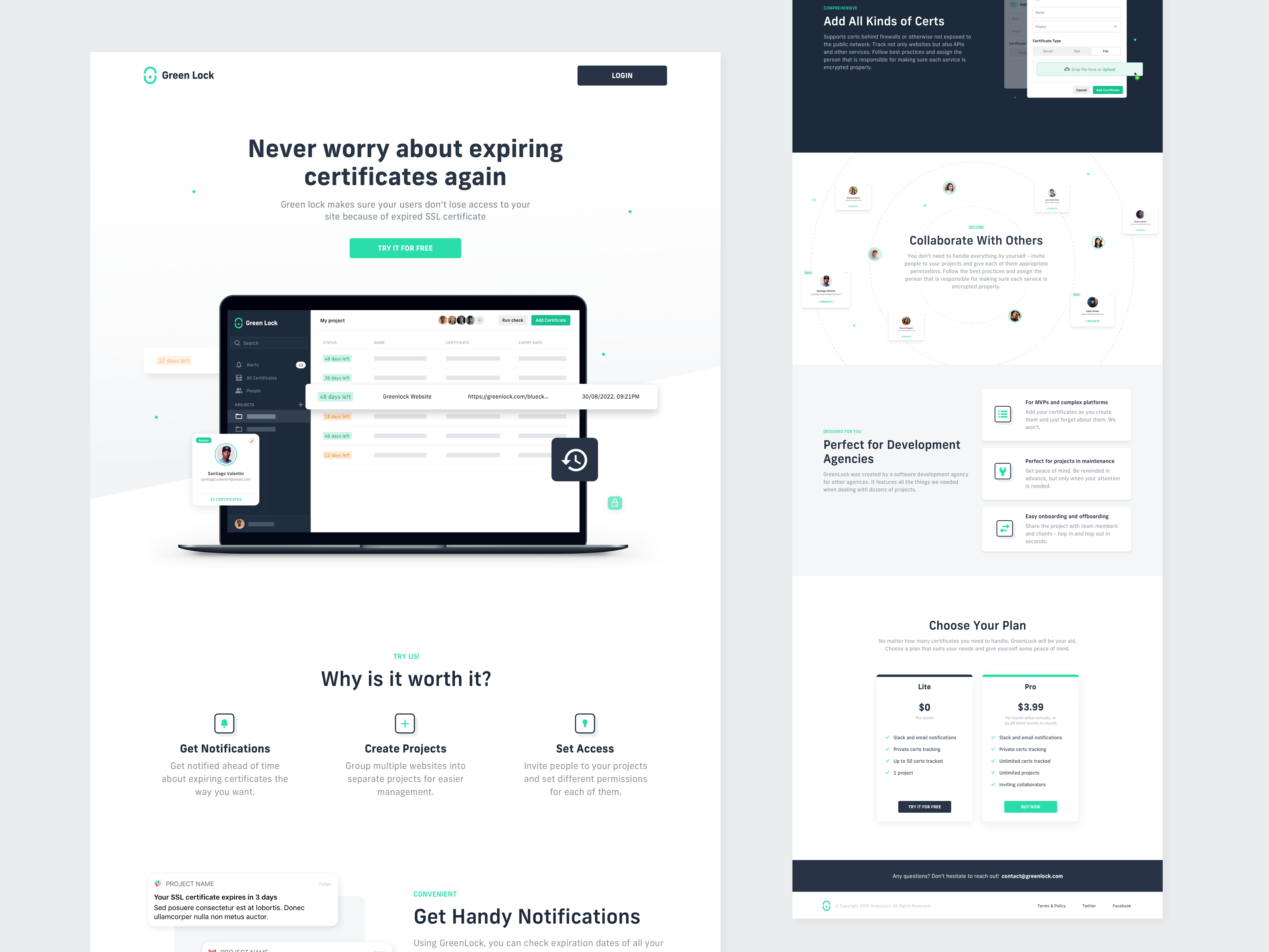 Example of Greenlock – Landing Page