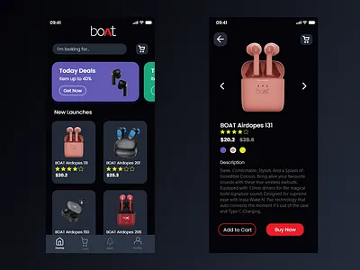 E-Commerce App For boAt. branding graphic design logo ui
