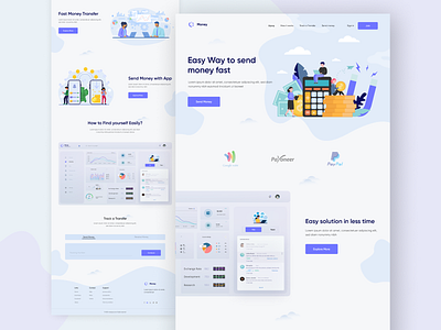 Money Transfer Landing page 3d adobe photoshop animation branding design education graphic design illustration landing page design landingpage logo mobile app design motion graphics proxy travel ui user experience user interface ux web design