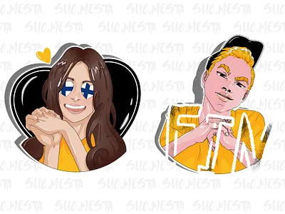 FIN'S TWINS art cartoon cartoon illustration characters design flat graphic design illustration vector