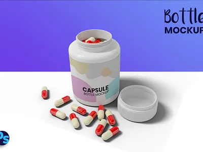 Capsule Bottle Mockup brand