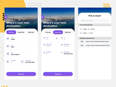 Flight Booking App UI flight booking app mobile app uiux