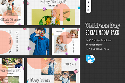 Children's Day Social Media Template creative