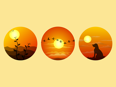Sunset Illustrations digital art illustration vector art