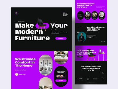 Furnitur Curve Landing Page architecture decoration furniture interior interior agency interior design landing page ui web design website