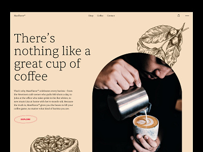 Coffee Shop Web Design about coffee coffee shop design design studio graphic design interface landing page minimalistic ui user experience user interface ux web web design web marketing website website design