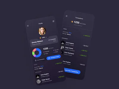 Freewill. Crowdfunding Charity Platform animation bitcoin black blockchain blue charity chart clean crowdfunding finance funding mobile app money platform profile social trust ui design user ux