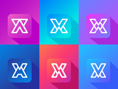 x letter logo - app icon a b c d e f g h i j k l m n branding connection creative geometric gradient graphic design letter mark logo logo folio logos modern flat monogram n o p q r s t u v w x y z simple trend vector x x letter x logo x modern logo