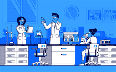 Scientific laboratory design graphic design illustration static design