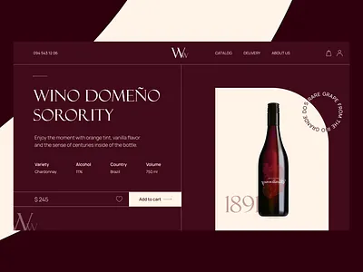 Wine concept bottle concept food food concept item item page ui ux wine wine concept