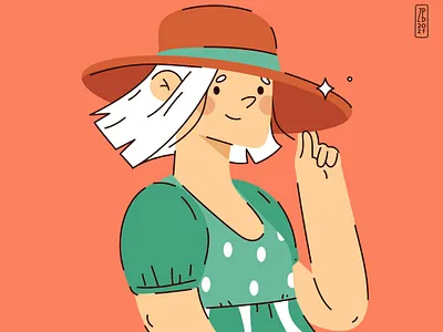 girl girl hat illustration inspiration red vector wacom