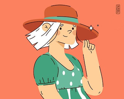 girl girl hat illustration inspiration red vector wacom