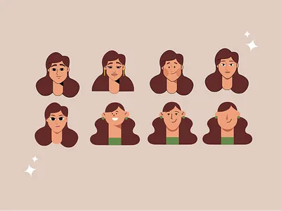 FACES character design face girl illustration styles vector woman