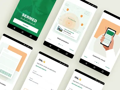 HealthApp Walktrough & Login app brazil figma health illustration interface mobile onboarding principle ui ux walktrough whitelabel