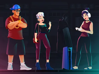 Exclusive sneakerheads community character clothes digital fashion illustration people ps5 sneakers